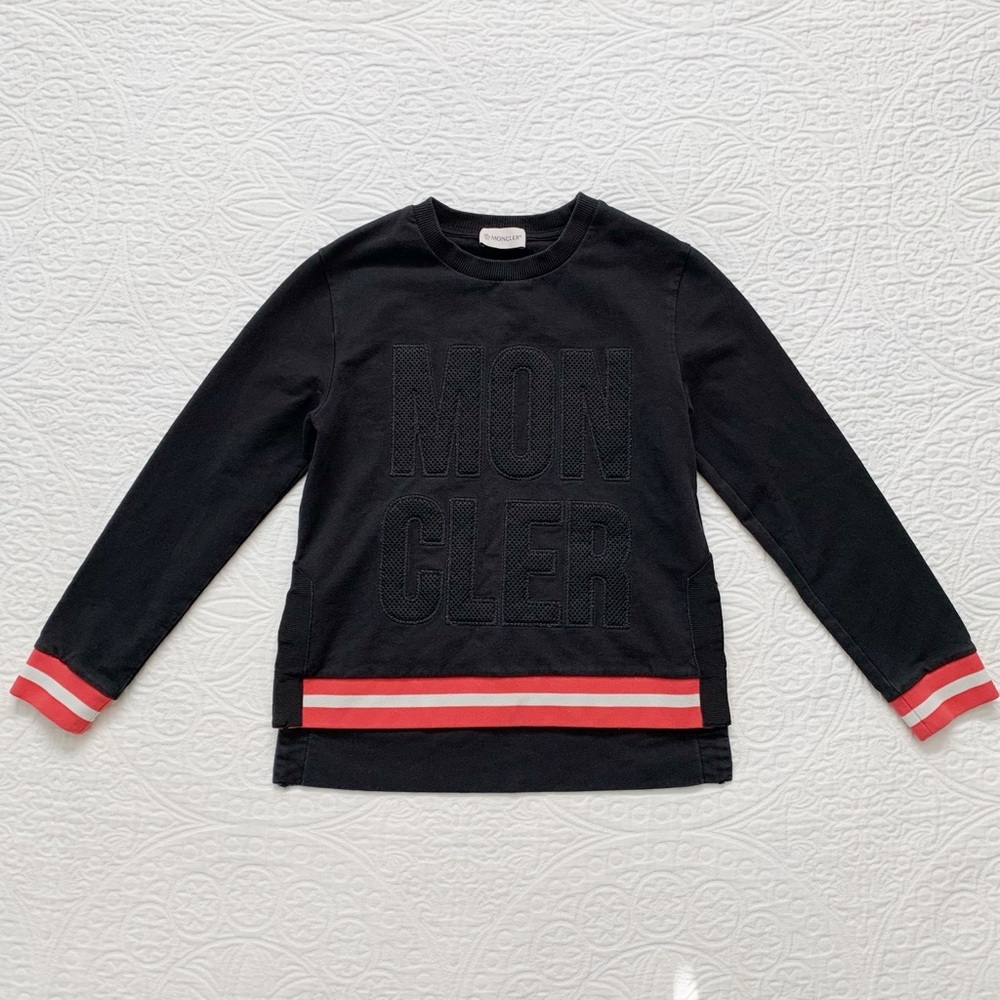 Moncler Girls' Big Logo Sweatshirt, Black‎